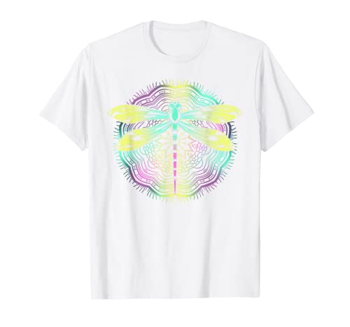 Prana Art Geometría Sagrada Libélula Yoga Meditación Mandala Camiseta