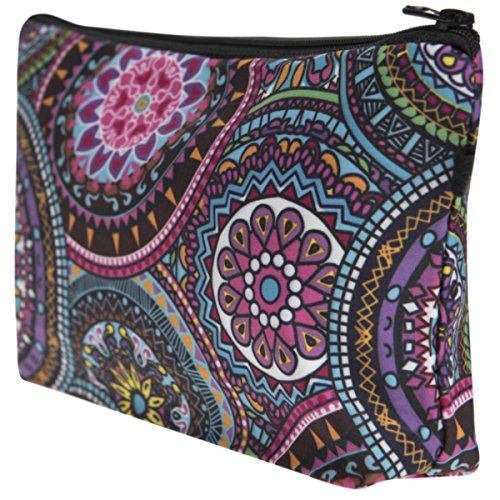 PREMYO Neceser de Maquillaje Estuche Escolar Pochette para Cosméticos Bolsa de Aseo Pequeña Práctico Estampado Impresión Diseño Mandala