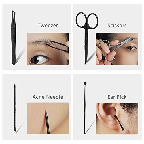 Professional Set de Manicura y Pedicura, Cortauñas Profesional, Tijeras de uñas, Profesionales Manicura Kit, para Manicura y Pedicura, Limpieza de cutículas (16 Piezas)