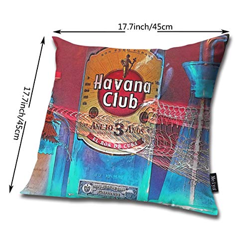 QMS CONTRACTING LIMITED Throw Pillow Cover Havana Club Decorative Pillow Case Home Decor Square 18x18 Inches Pillowcase