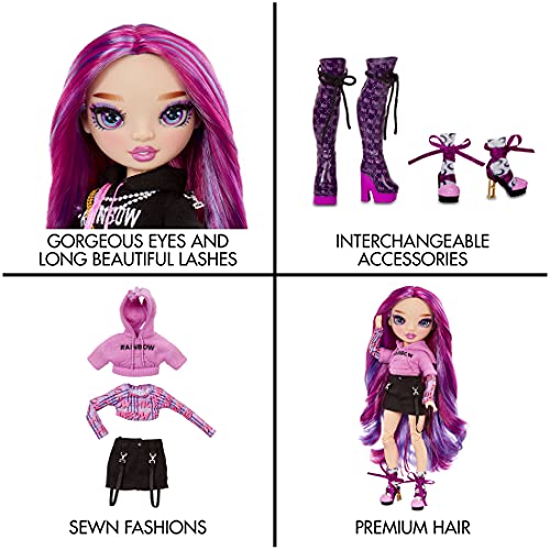 RAINBOW HIGH Moda emi Vanda-Juguete Coleccionable para niños-con 2 Prendas Mix & Match y Accesorios para muñecas-Gran Regalo-Edad: 6-12 años-Orquídea (Morado Oscuro), Color (575788C3)