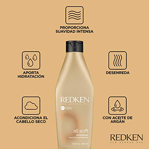 REDKEN Acondicionador All Soft para cabellos secos, 250 ml