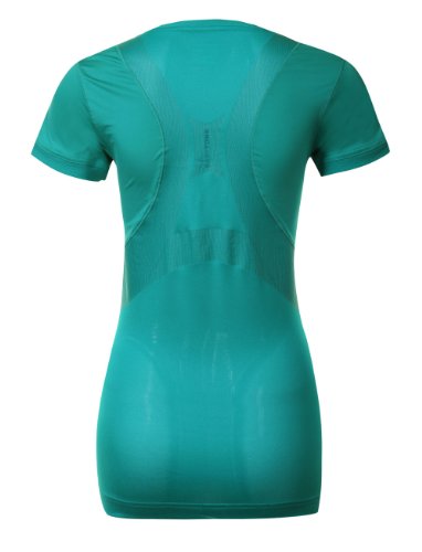 Reebok – fácil de tono de manga corta camiseta de la mujer Verde Totally Teal S12 Small