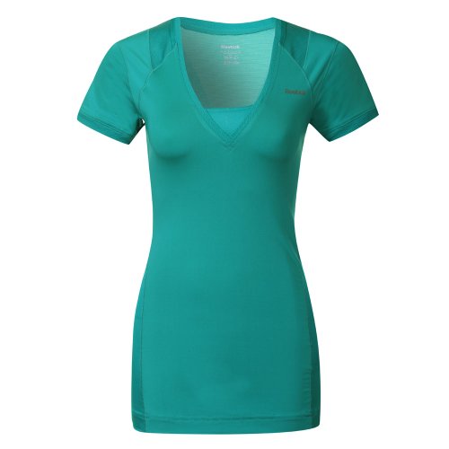 Reebok – fácil de tono de manga corta camiseta de la mujer Verde Totally Teal S12 Small