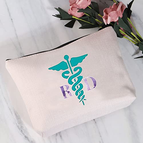 Regalo dietista Dietista Regalo de agradecimiento La influencia de una gran bolsa de cosméticos dietista, regalo nutricionista registrado RD, beige, Maletín de belleza