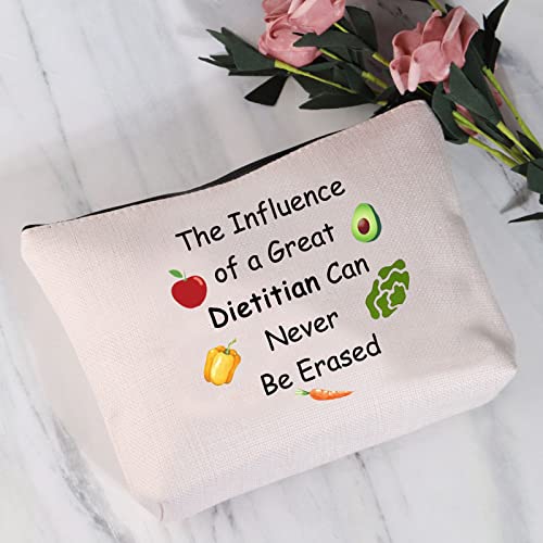 Regalo dietista Dietista Regalo de agradecimiento La influencia de una gran bolsa de cosméticos dietista, regalo nutricionista registrado RD, beige, Maletín de belleza