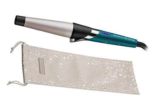 Remington Rizador de Pelo Advanced Coconut Therapy - Barril de 25-38 mm, Cerámica, 5 Ajustes, Hasta 210 °C, Digital, Azul - CI86X8