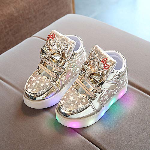Riou Zapatillas Deportivas para Niñas LED Zapatos de Princesa Botas Dibujos Animados Antideslizante Zapatos Casuales Fondo Suave Ligeros Sandalias de Vestir Zapatillas Sneakers