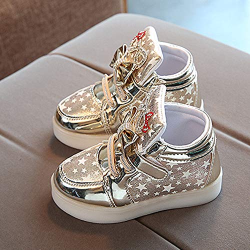 Riou Zapatillas Deportivas para Niñas LED Zapatos de Princesa Botas Dibujos Animados Antideslizante Zapatos Casuales Fondo Suave Ligeros Sandalias de Vestir Zapatillas Sneakers
