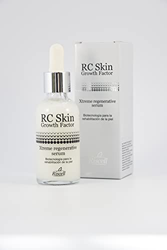 Riscell - Rc Skin Growth Factor Xtreme Regenerative Serum Con Factores De Crecimiento y Ácido Hialurónico y Aloe Vera, Efecto Antienvejecimiento y Antiarrugas, Blanco - 50 ml