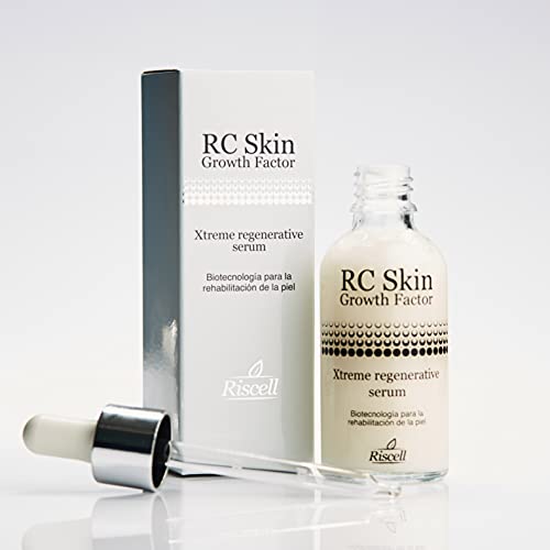 Riscell - Rc Skin Growth Factor Xtreme Regenerative Serum Con Factores De Crecimiento y Ácido Hialurónico y Aloe Vera, Efecto Antienvejecimiento y Antiarrugas, Blanco - 50 ml