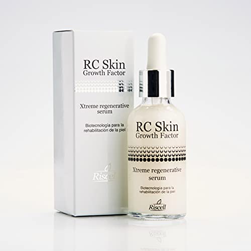 Riscell - Rc Skin Growth Factor Xtreme Regenerative Serum Con Factores De Crecimiento y Ácido Hialurónico y Aloe Vera, Efecto Antienvejecimiento y Antiarrugas, Blanco - 50 ml