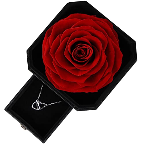 Rosas Eternas,Regalos Mujer, Flores Naturales Domicilio, Originales Romántico Personalizados de Collar, Navidad, Aniversario Pareja ,Madre cumpleaños, Padres Boda, para Bodas de Oro