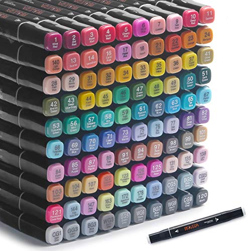 Rotuladores alcohol copic Marcadores permanente 100 colores marcadores artísticos, bolígrafo profesional de doble punta, permanente para adultos y niños, marcadores de bocetos a base de alcohol