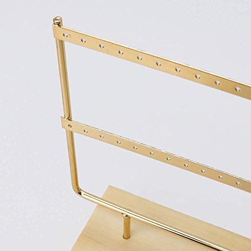 RUBY - Organizador de Joyas , Expositor de Pendientes de Madera y Metal, Joyero Soporte Vintage, Jewelry Organizer, Joyeros Colgador Pendientes (Oro, 2 Pisos)