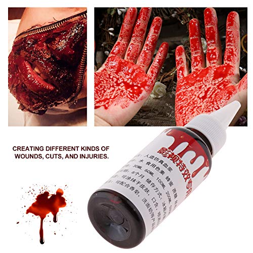 Sangre falsa Realista Profesional Halloween Herida Cicatrices Moretones Zombi Vampiro Cara de lujo Pintura corporal Aceite Disfraz Maquillaje Sangre(#1)