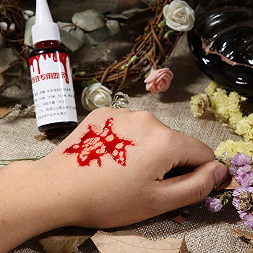 Sangre falsa Realista Profesional Halloween Herida Cicatrices Moretones Zombi Vampiro Cara de lujo Pintura corporal Aceite Disfraz Maquillaje Sangre(#1)