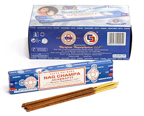 Satya Nag Champa Agarbatti Perfume Varillas de Incienso 180 g | 12 Cajas de 15 G Cada