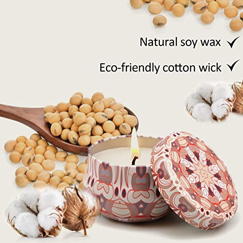 Scent-Hi Velas Aromáticas Bohemio, Cera de Soja Natural Decorativas Set de Regalo para limpieza de Aire y Relajación Corporal Velas Perfumadas