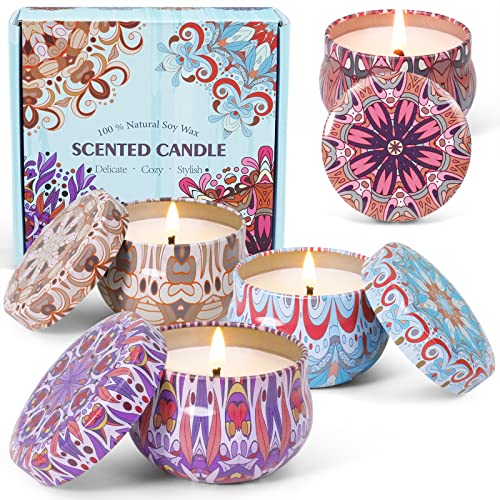 Scent-Hi Velas Aromáticas Bohemio, Cera de Soja Natural Decorativas Set de Regalo para limpieza de Aire y Relajación Corporal Velas Perfumadas