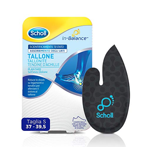 Scholl Plantarios In-Balance - Alivio del dolor con absorción de impactos para talón, talalgia, tendón de Aquiles - Talla S - Para hombre o mujer