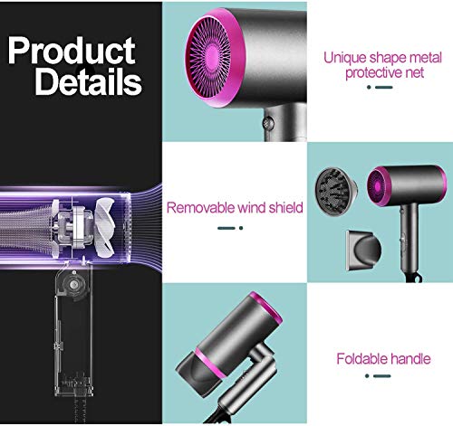 Secador pelo rizado, Sendowtek 1800W secador de cabello con Mango Plegable y Diseño de Tubo Interior 2 Velocidades 3 Temperaturas Tecnologia Ceramica y Ion Negativo para Cuidado del Cabello