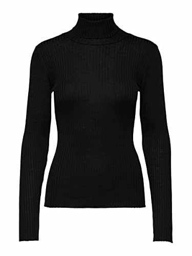 SELECTED FEMME Jersey de punto femenino Petite con cuello alto, Negro , XL