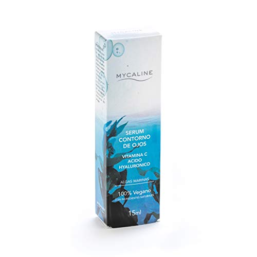 SERUM CONTORNO DE OJOS MYCALINE 100% VEGANO con Ingredientes Naturales a base de ALGAS MARINAS. 15ml. Cosmetica Natural Fabricado en España