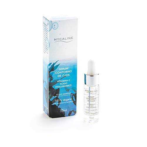 SERUM CONTORNO DE OJOS MYCALINE 100% VEGANO con Ingredientes Naturales a base de ALGAS MARINAS. 15ml. Cosmetica Natural Fabricado en España