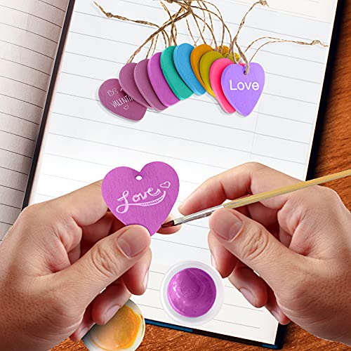 Sharplace 10 Unids Etiquetas de Madera Forma de Corazón Multicolores para Decoraciones de Boda Centros de Mesa - Púrpura