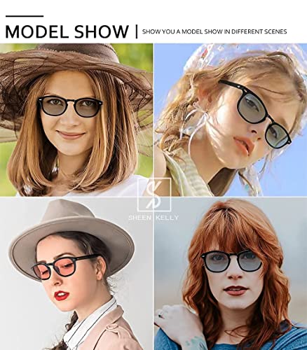 SHEEN KELLY Vintage verano Redondo Gafas de sol Mujeres nerd colorido Gafas Ver a través Gafas De Sol Johnny Depp