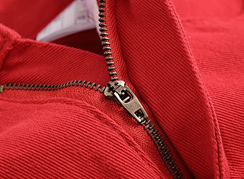 ShFhhwrl Jeans Mens Jeans Zipper Decoration Casual Hip Hop Jeans White Red Hole Slim Skinny Men's Ripped Jeans Streetwear Denim Trousers 33