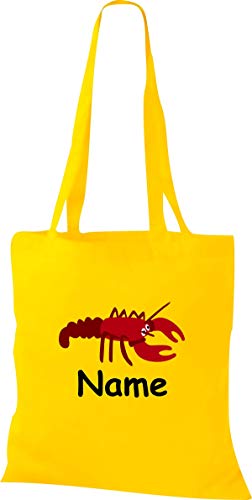 Shirtinstyle Bolso de Mano Bolsa, Motivo Animal Hummer con Nombre Deseado, Natural Zoo Animales Animal, Regalo, Bolsa de Algodón, Logo, Dicho,Verwandschaft,Motivo - amarillo, 38 cm x 42 cm