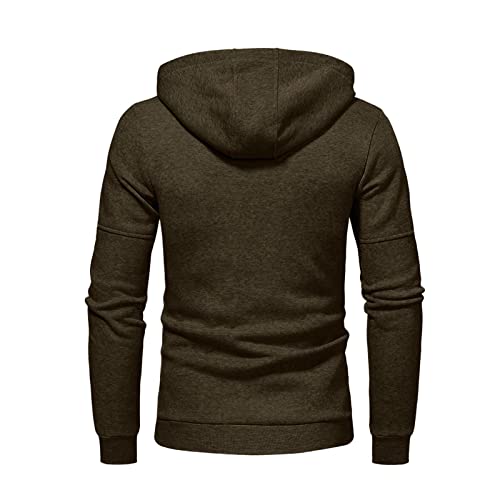 SHOBDW Barato Deportiva Sudadera Hombre Sólido con Capucha con Cremallera Hoodie Cárdigan Suéter Elástico Gruesos Cálido Abrigo Otoño e Invierno Liquidación Venta(Verde,4XL)