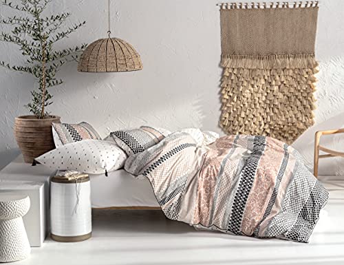 Sibiles - Juego Funda Nórdica Cama Etnica Cierre Botones Cama 90, 105, 135, 150, 180 y 200 Morocco Tan (Cama 135/150)