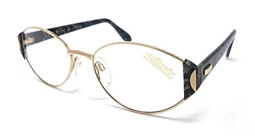 Silhouette - Gafas de visión para mujer M 6143/20 V 6051 oro, azul calibro 55 vintage
