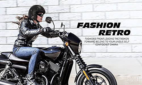 SJAPEX Casco Jet Cara Abierta Medio Casco de Motocicleta Cruiser Chopper Monopatín Ciclomotor 3/4 Casco con Gafas Casco Anticolisión de Liberación Rápida Dot/ECE Certificado D,XXL=61~62cm