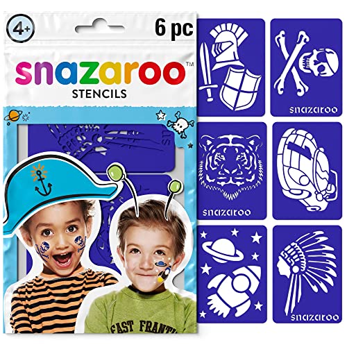 Snazaroo - Set de 6 plantillas de pintura facial, aventuras