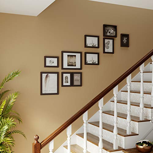 SONGMICS Set de 10 Marcos de Fotos para Pared con Diferentes Tamaños Tableros de MDF Negro RPF310H