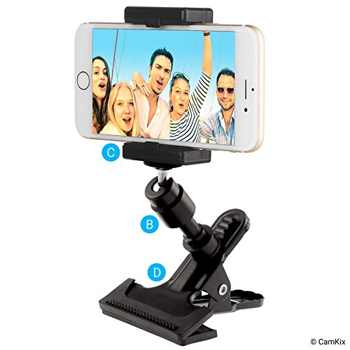Soporte para teléfono/cámara con Cuello de Ganso Flexible y Abrazadera Fuerte – para fotografía móvil, Registro y visualización de Videos, navegación GPS, etc. – Montaje de trípode para cámara