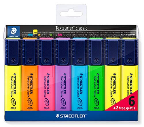 STAEDTLER 364 A WP8 ST, Set de 8 Marcadores Fluorescentes, Multicolor