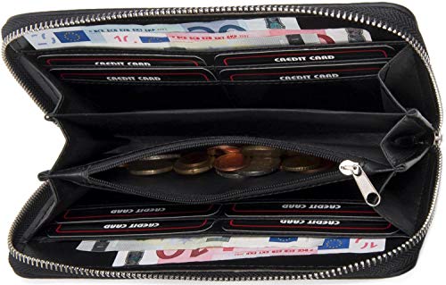 styleBREAKER Cartera de Mujer con recortados metálicos en Forma de Estrella, Cremallera, Monedero 02040115, Color:Negro