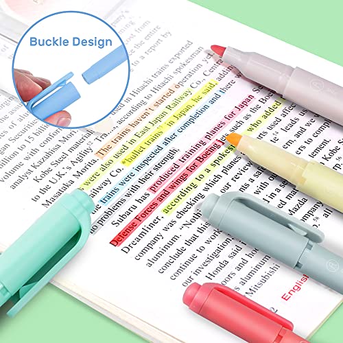 Subrayadores Pastel, EooUooIP®️ 12 Piezas de Resaltadores y Marcadores de Doble Punta de Colores Surtidos, Papelería de Oficina Escolar, Accesorios Para Diario de Balas