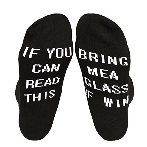 TAGVO Calcetines Bordados con Letras, 2 Pares de Calcetines de algodón cálido de Invierno Calcetines Deportivos con Letras Creativas IF You Can Read This para Mujeres, Hombres Adultos