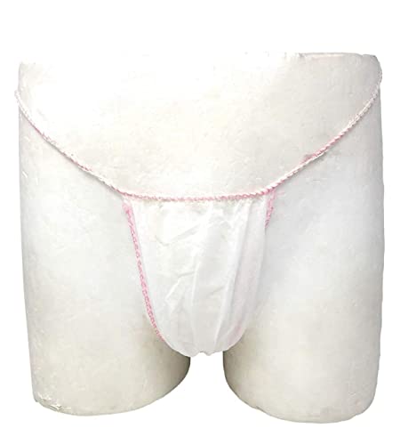 Tanga Mujer Desechable en TNT, Taparrabo desechable, Tanga Bragas, Spa, Centro de bienestar, Cosmética, Blanco, Cantidad 100.