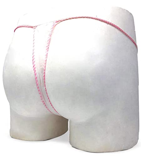 Tanga Mujer Desechable en TNT, Taparrabo desechable, Tanga Bragas, Spa, Centro de bienestar, Cosmética, Blanco, Cantidad 100.