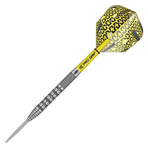 Target Darts Bolide 01 25G 90% Tungsten Swiss Point Steel Tip Darts Set Dardos de Punta de Acero, Amarillo, 25 g