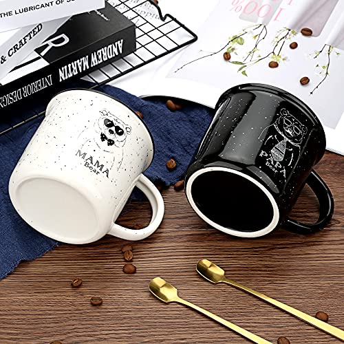 Tazas de oso， mamá oso papátaza de oso，personalizadas de oso mamá y tazas de papá oso, regalos para los nuevos padres del Día de la Madre o del Padre (Fun Bear Family Mug Set)