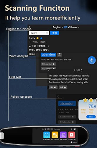 TCCOC Traductor de Lenguaje Escanear Bolígrafo Diccionario Pluma de Lectura de Traducción Admite WiFi Sin Conexión 111 Idiomas Bolígrafo Traduce de Voz Conveniente para La Oficina de La Escuela
