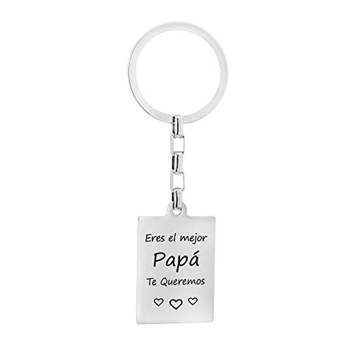 TEMPUS FUGIT. Regalo para el Padre. Llavero de Acero Inoxidable Antialérgico Brillante Inalterable, con Mensaje Grabado